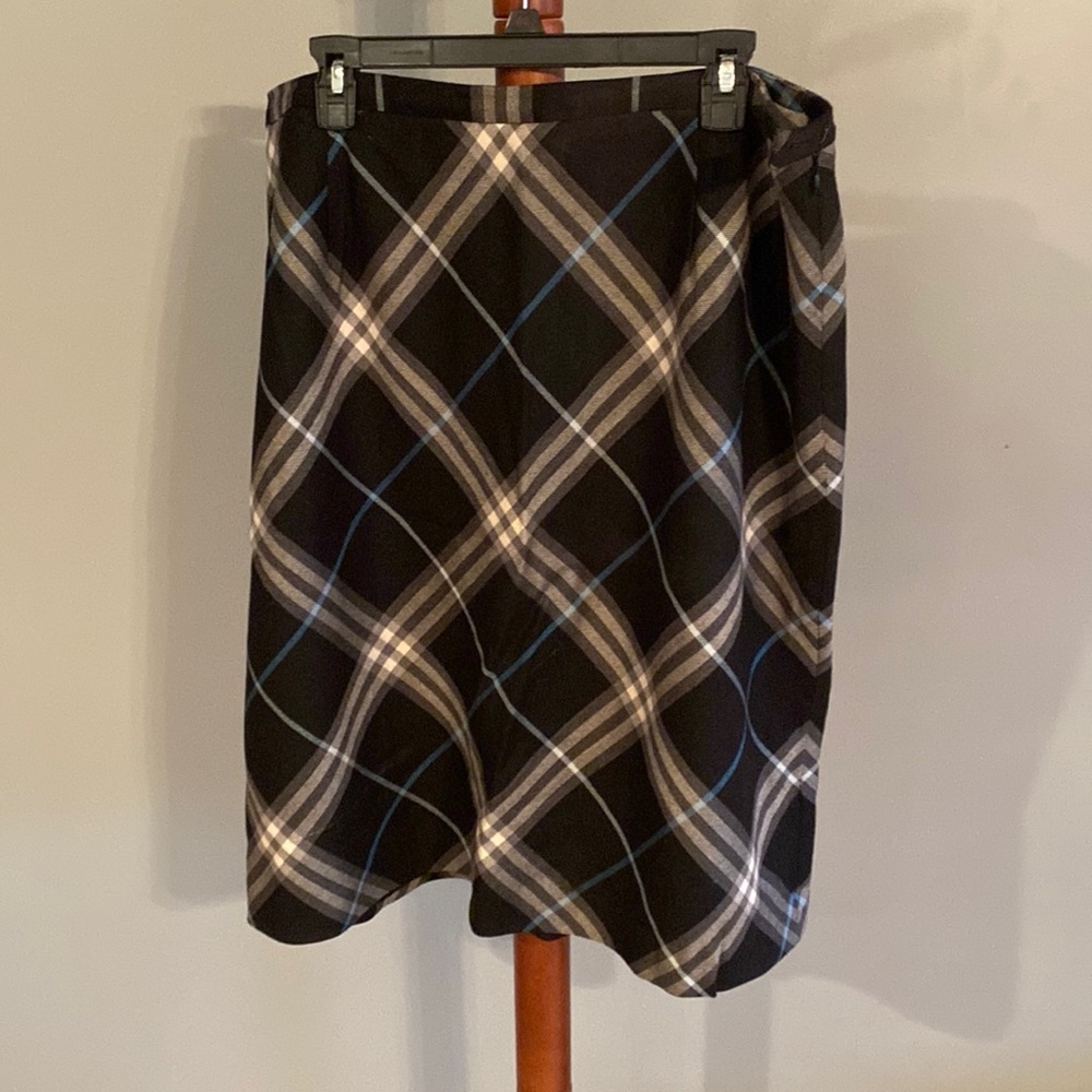 Plaid wool-blend A-line skirt size 18W